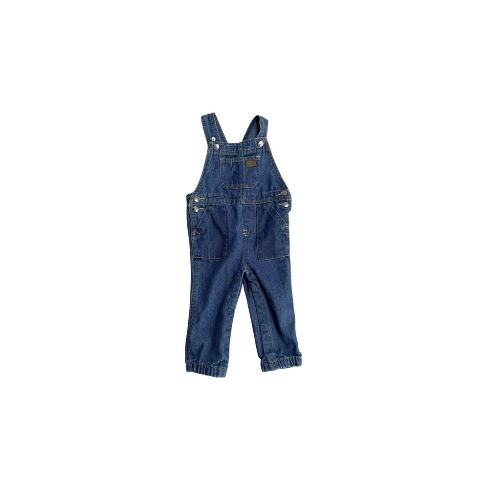 Lee Overalls Boys 18M Blue Denim Jean Bib Adjustable Straps‎ Elastic Hem Pockets
